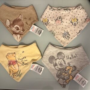 Disney Baby Bibs Set - Yellow, Gray, Cream, Tan